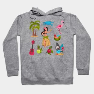 hawaii symbols collection Hoodie